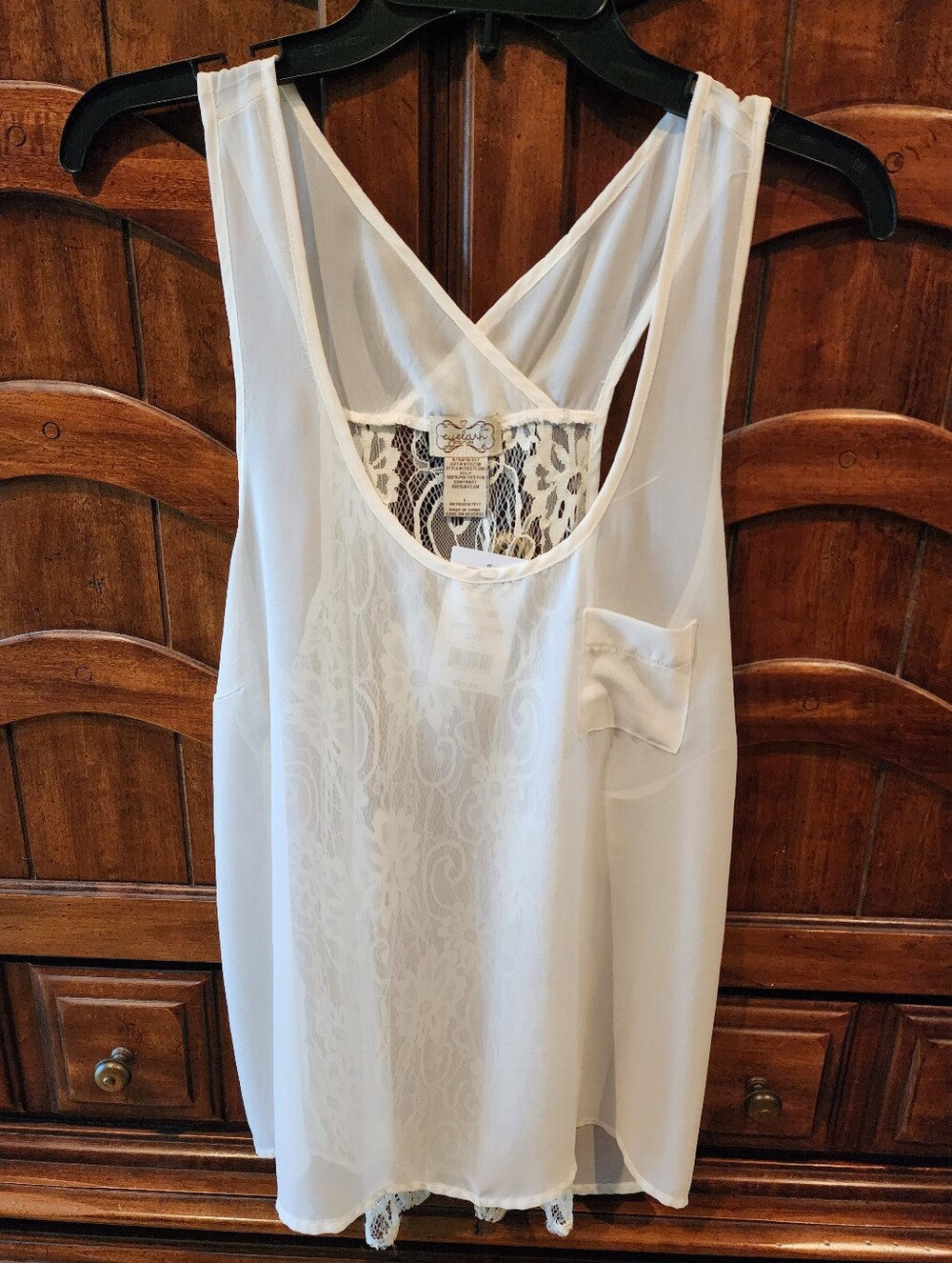 Eyelash Couture Sheer Lace-back Tank